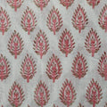 Folded hand block printed organic cotton yardage showing pattern repeat | Myyra Jaipur