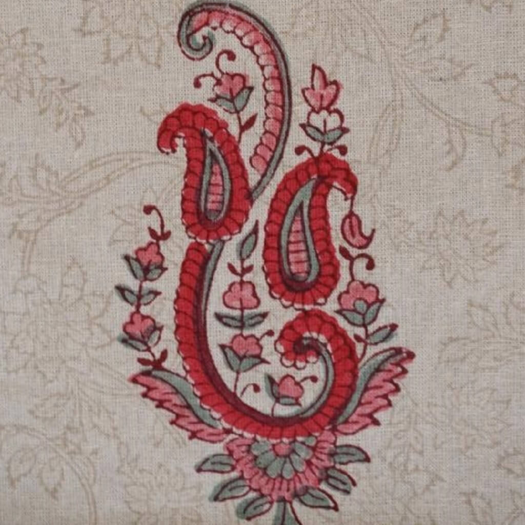 Hand block printed organic cotton fabric yardage from Myyra Jaipur