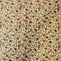 Hand block printed organic cotton fabric in styled flat lay | Myyra Jaipur