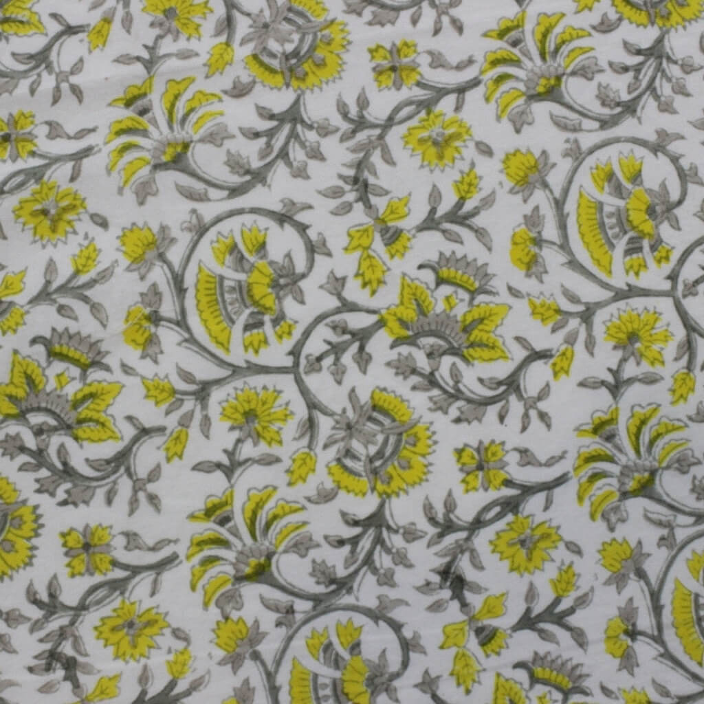Hand block printed organic cotton fabric yardage from Myyra Jaipur