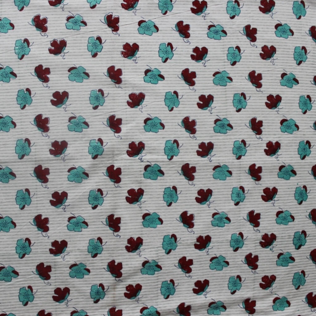 Hand block printed organic cotton fabric yardage from Myyra Jaipur