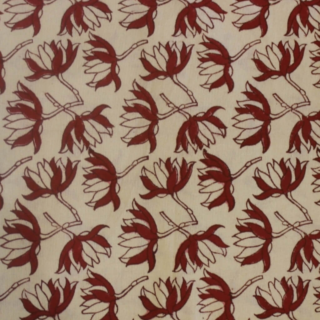 Hand block printed organic cotton fabric yardage from Myyra Jaipur