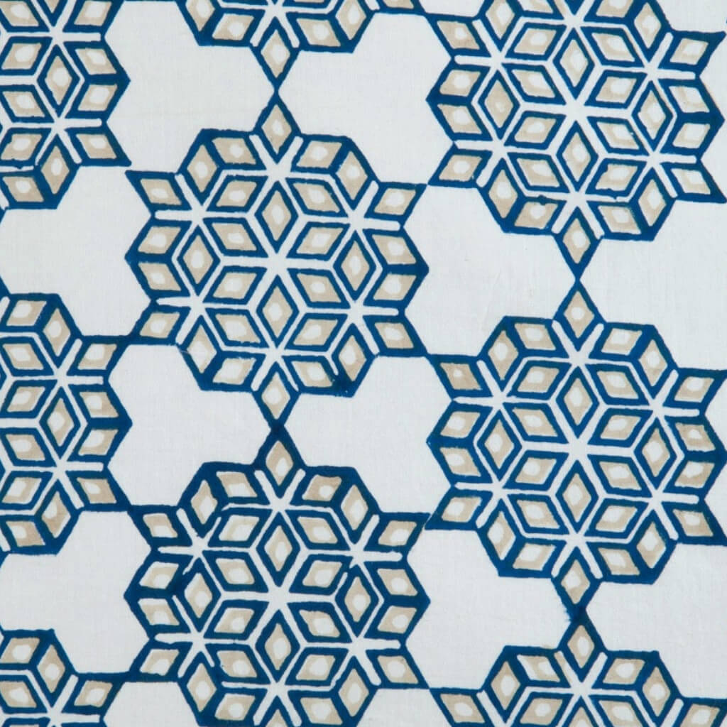 Hand block printed organic cotton fabric yardage from Myyra Jaipur