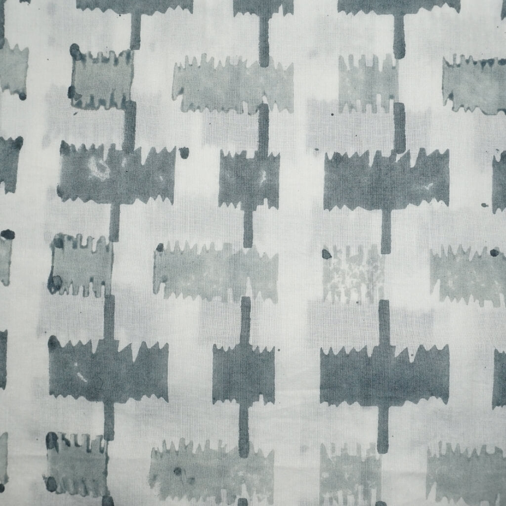 Hand block printed organic cotton fabric in styled flat lay | Myyra Jaipur