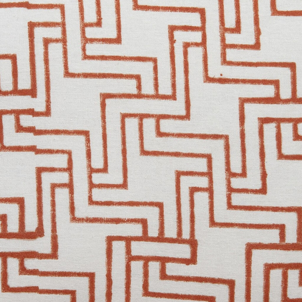 Close-up of hand block print on organic cotton running fabric | Myyra Jaipur