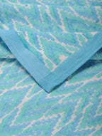 Ikat Bed Cover Hand Block Printed Cotton