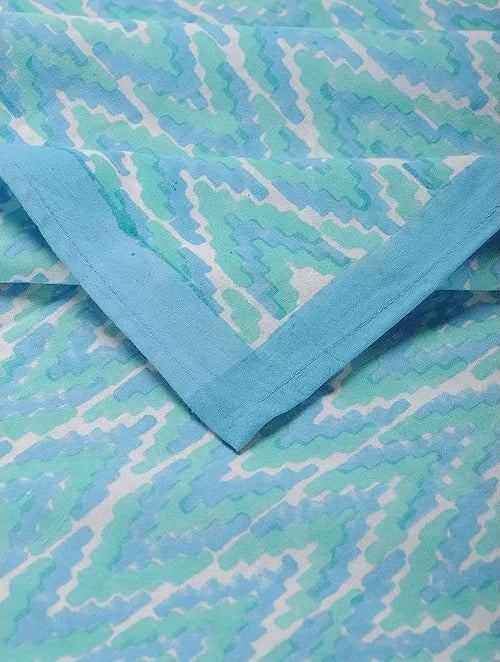 Ikat Bed Cover Hand Block Printed Cotton
