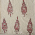 Close-up of hand block print on organic cotton running fabric | Myyra Jaipur