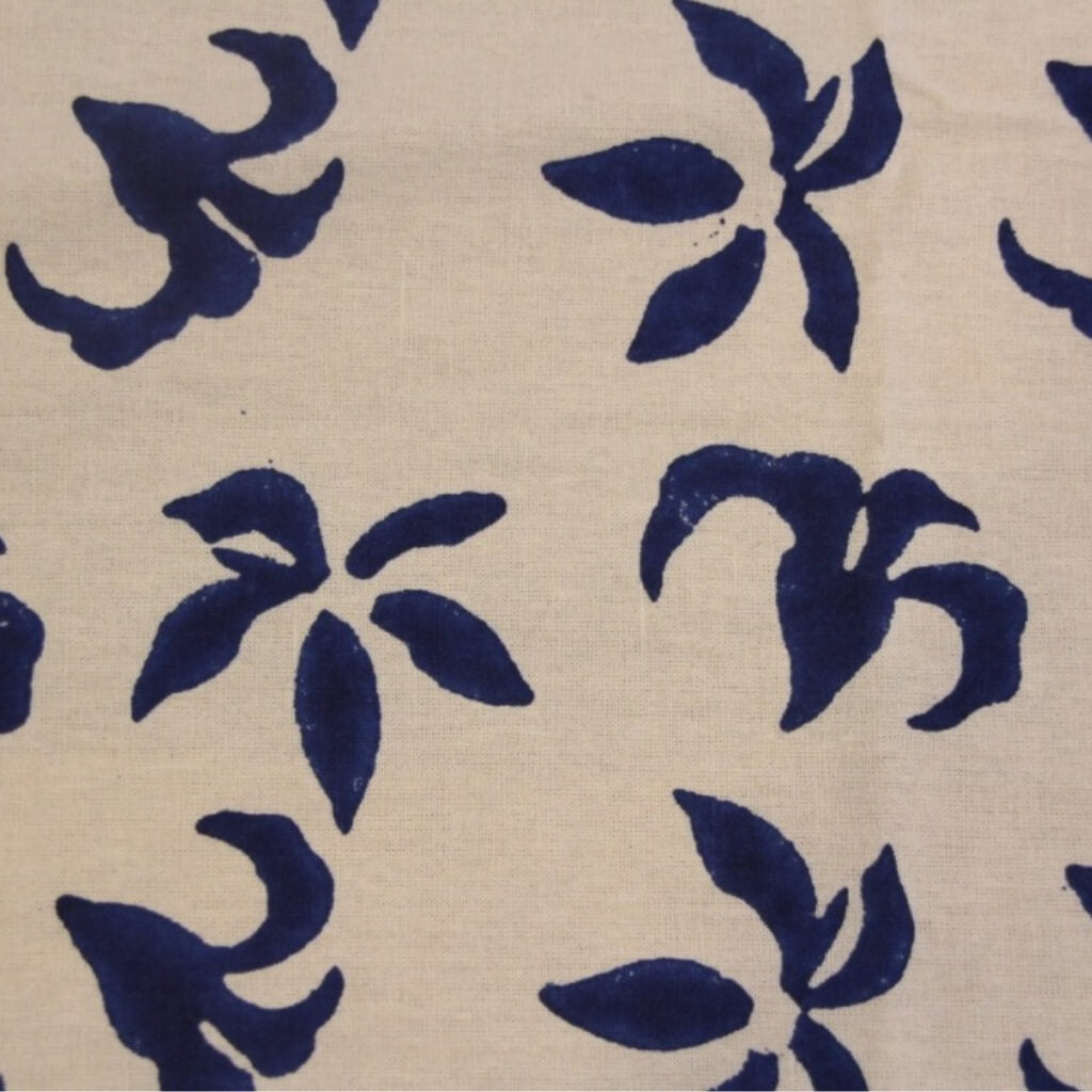 Hand block printed organic cotton fabric yardage from Myyra Jaipur