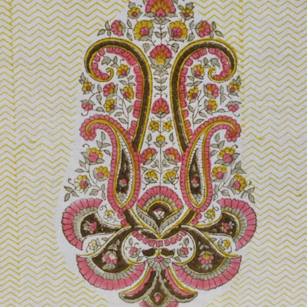 Hand block printed organic cotton fabric yardage from Myyra Jaipur