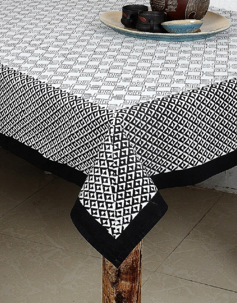 Hand block printed organic cotton table cover | Myyra Jaipur