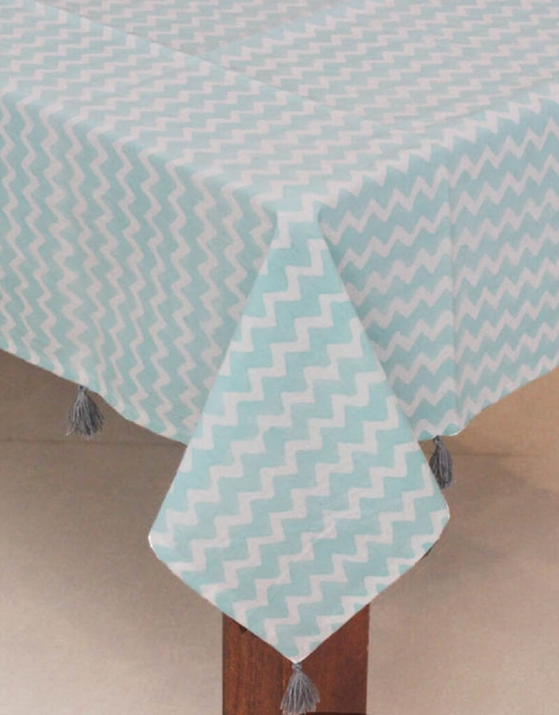 Hand block printed organic cotton table cover | Myyra Jaipur