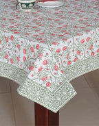 Hand block printed organic cotton table cover | Myyra Jaipur