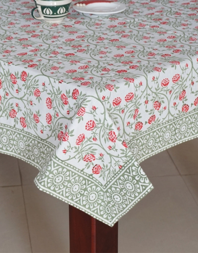 Hand block printed organic cotton table cover | Myyra Jaipur