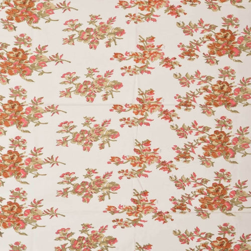 Hand block printed organic cotton fabric in styled flat lay | Myyra Jaipur
