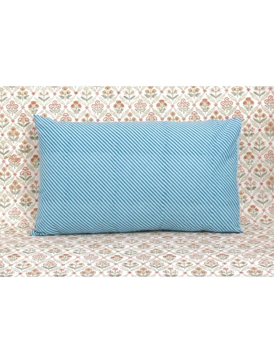 Hand block printed organic cotton pillow cover | Myyra Jaipur