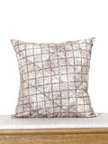 Brown & White Rustic Geometric Hand Block Printed Cotton Cushion Cover