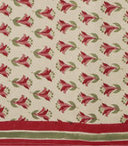 Close-up of hand block print on organic cotton table runner | Myyra Jaipur