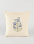 Embroidery hand block printed organic cotton cushion cover from Jaipur | Myyra