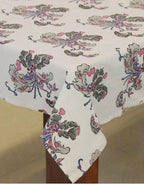 Hand block printed organic cotton table cover | Myyra Jaipur
