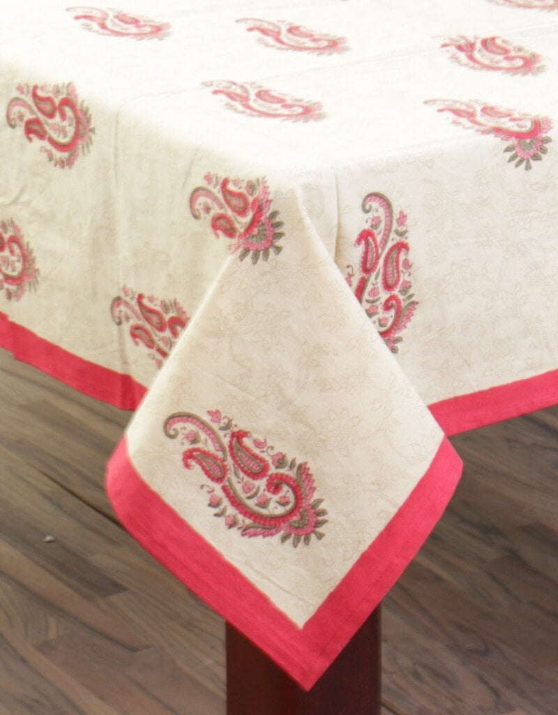 Hand block printed organic cotton table cover | Myyra Jaipur