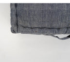Close-up of hand block print on organic cotton floor cushion | Myyra Jaipur