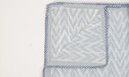 Close-up of hand block print on organic cotton dohar (lightweight cotton quilt) | Myyra Jaipur