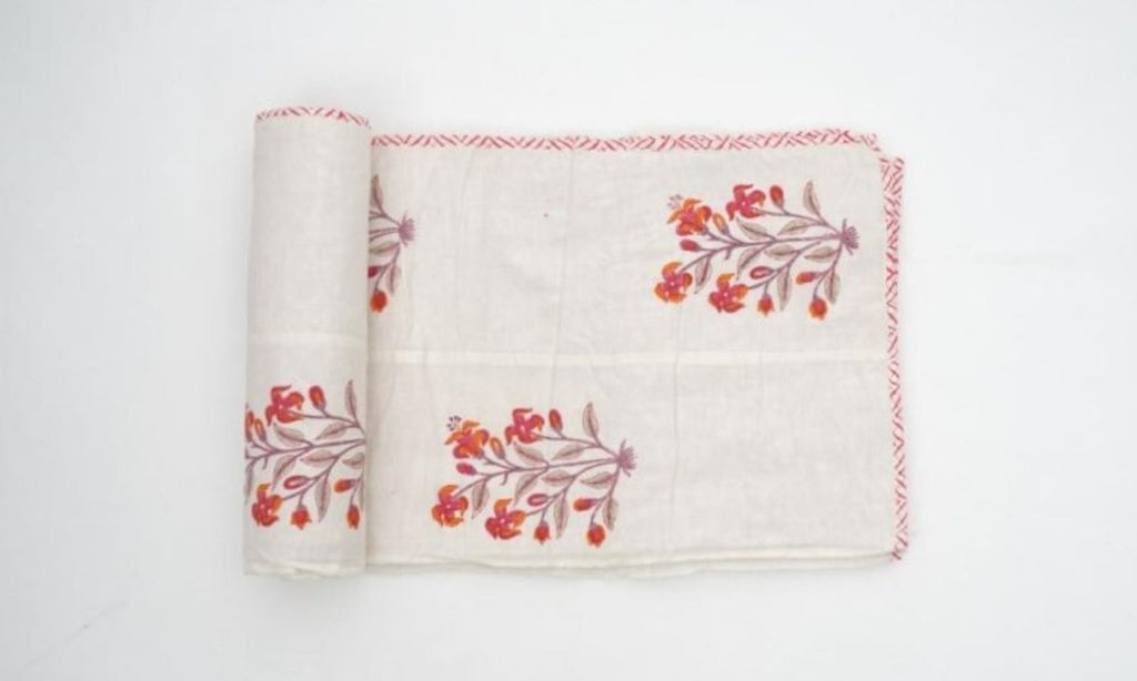 Dohar (lightweight cotton quilt) styled view from Myyra Jaipur
