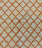 Table runner folded showing pattern repeat of hand block print | Myyra Jaipur