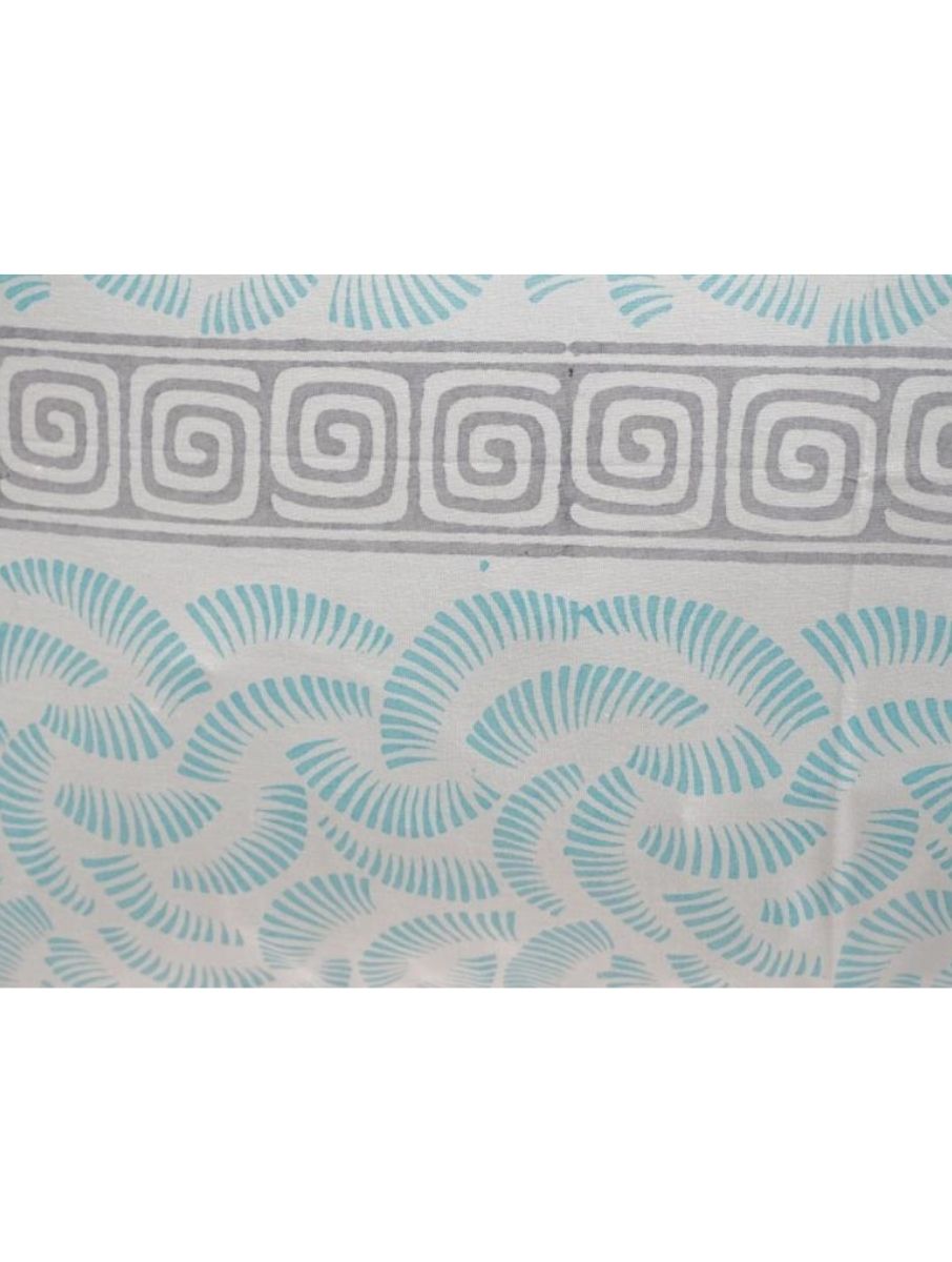 Close-up of hand block print on organic cotton pillow cover | Myyra Jaipur