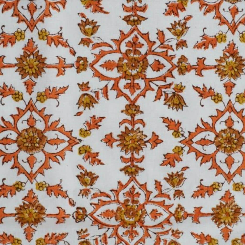 Hand block printed organic cotton fabric yardage from Myyra Jaipur