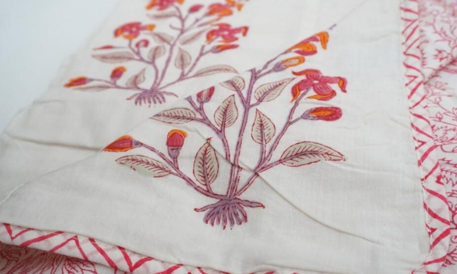Dohar (lightweight cotton quilt) styled view from Myyra Jaipur