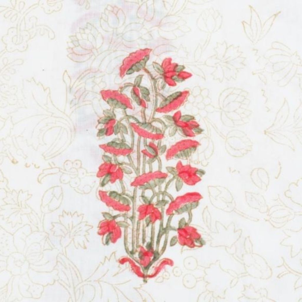 Hand block printed organic cotton fabric yardage from Myyra Jaipur