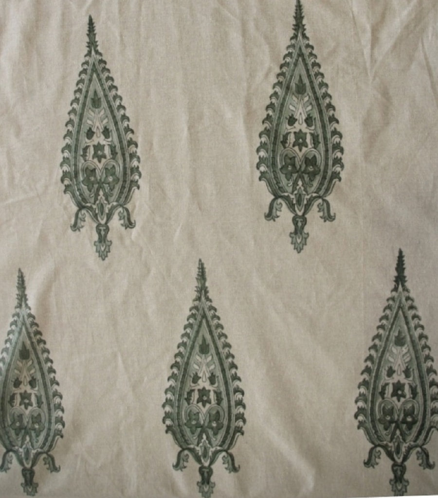 Table runner folded showing pattern repeat of hand block print | Myyra Jaipur