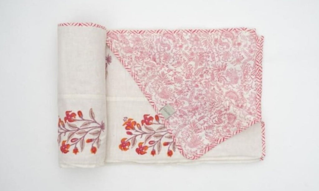 Dohar (lightweight cotton quilt) styled view from Myyra Jaipur