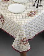 Hand block printed organic cotton table cover | Myyra Jaipur