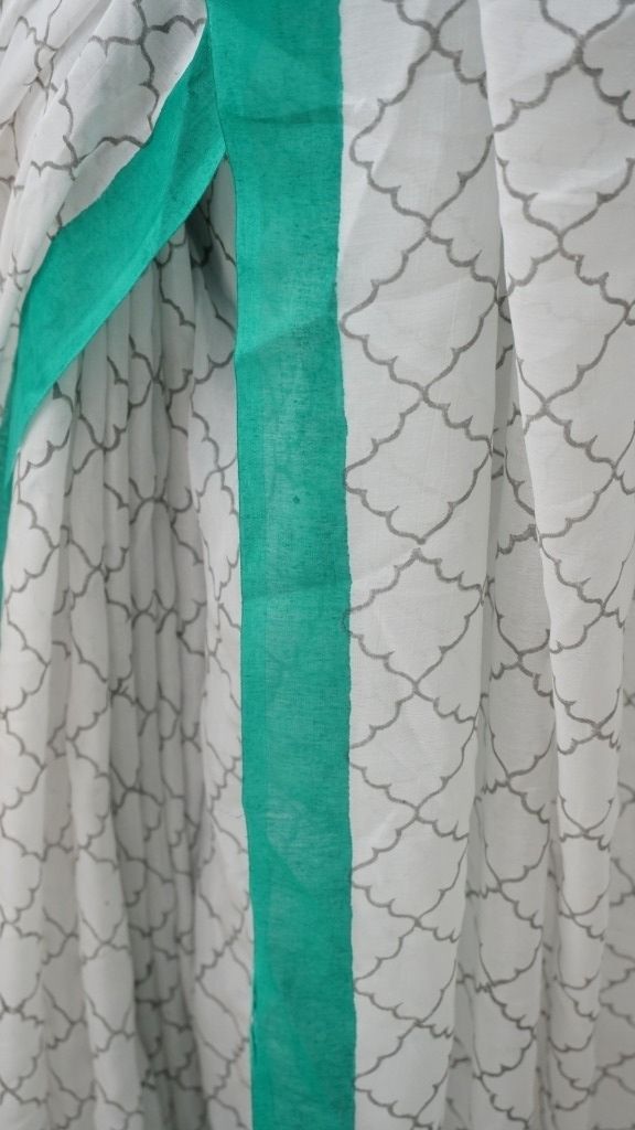 Saree Hand Block Printed Cotton