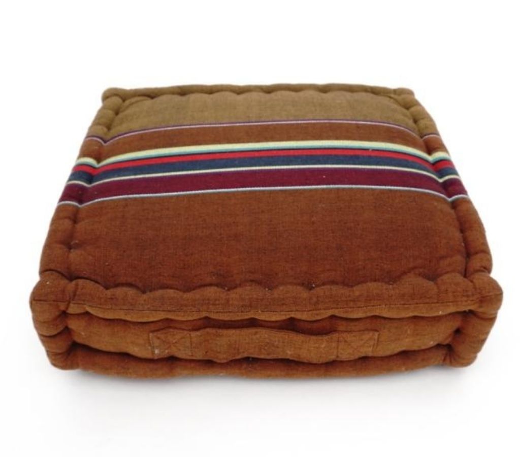 Floor cushion folded showing pattern repeat of hand block print | Myyra Jaipur