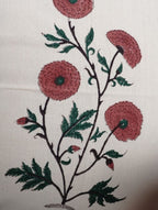 Close-up of hand block print on organic cotton cushion cover | Myyra Jaipur