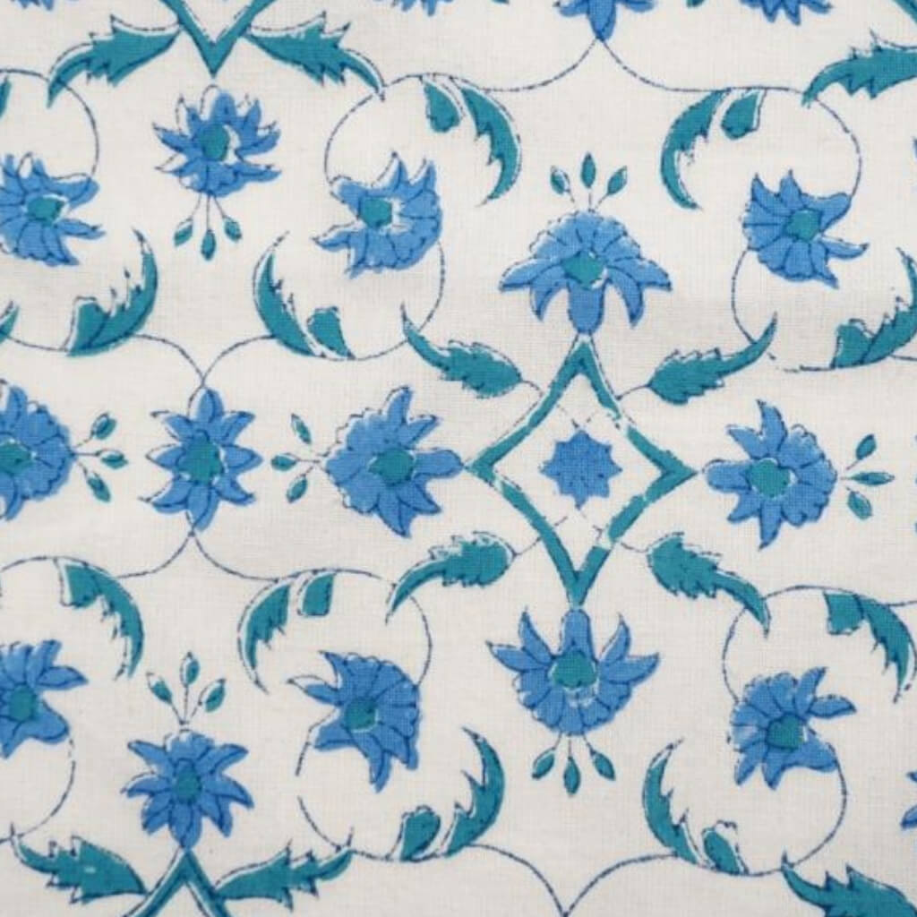 Hand block printed organic cotton fabric yardage from Myyra Jaipur