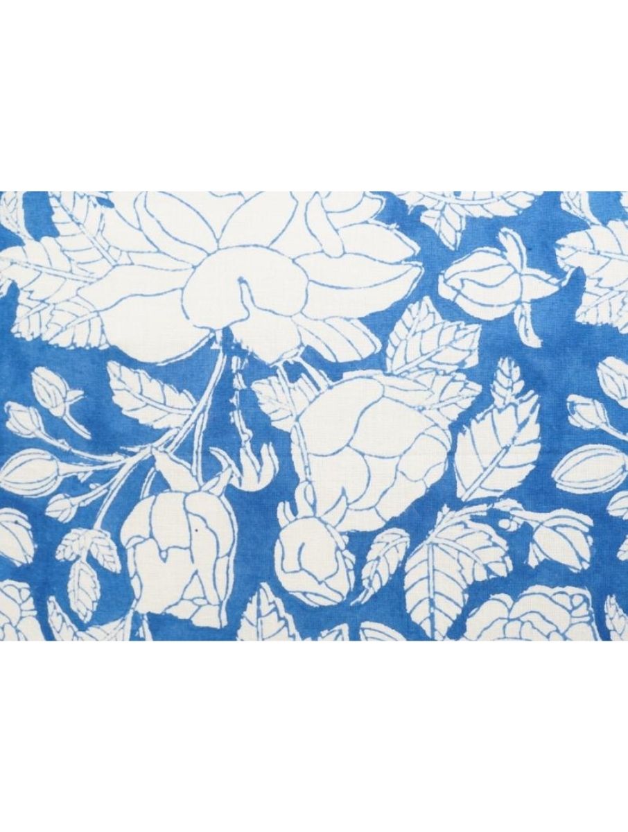 Close-up of hand block print on organic cotton pillow cover | Myyra Jaipur