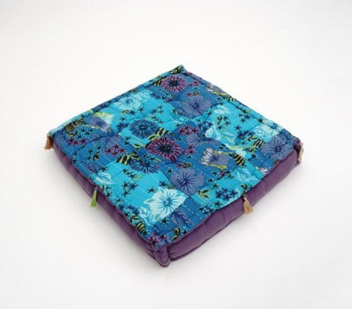 Hand block printed organic cotton floor cushion | Myyra Jaipur