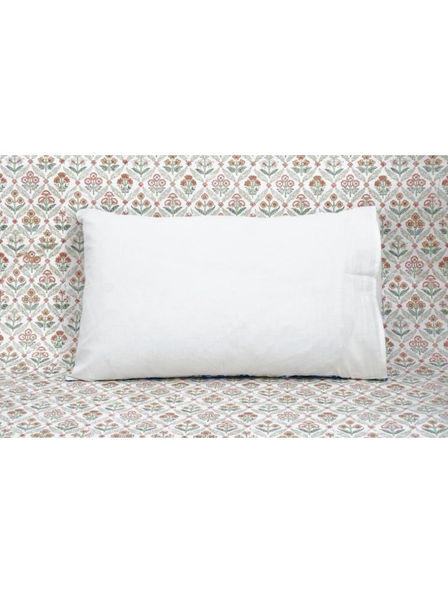 Pillow cover folded showing pattern repeat of hand block print | Myyra Jaipur