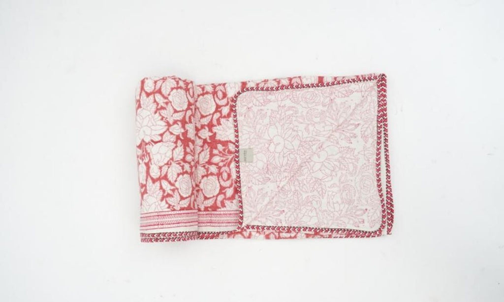 Dohar (lightweight cotton quilt) styled view from Myyra Jaipur