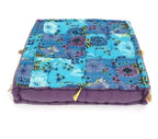 Floor cushion folded showing pattern repeat of hand block print | Myyra Jaipur
