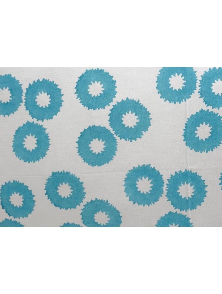 Close-up of hand block print on organic cotton pillow cover | Myyra Jaipur