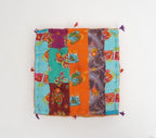 Floor cushion folded showing pattern repeat of hand block print | Myyra Jaipur