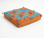 Hand block printed organic cotton floor cushion | Myyra Jaipur