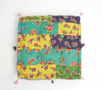 Floor cushion folded showing pattern repeat of hand block print | Myyra Jaipur