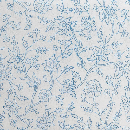 Hand block printed organic cotton fabric in styled flat lay | Myyra Jaipur
